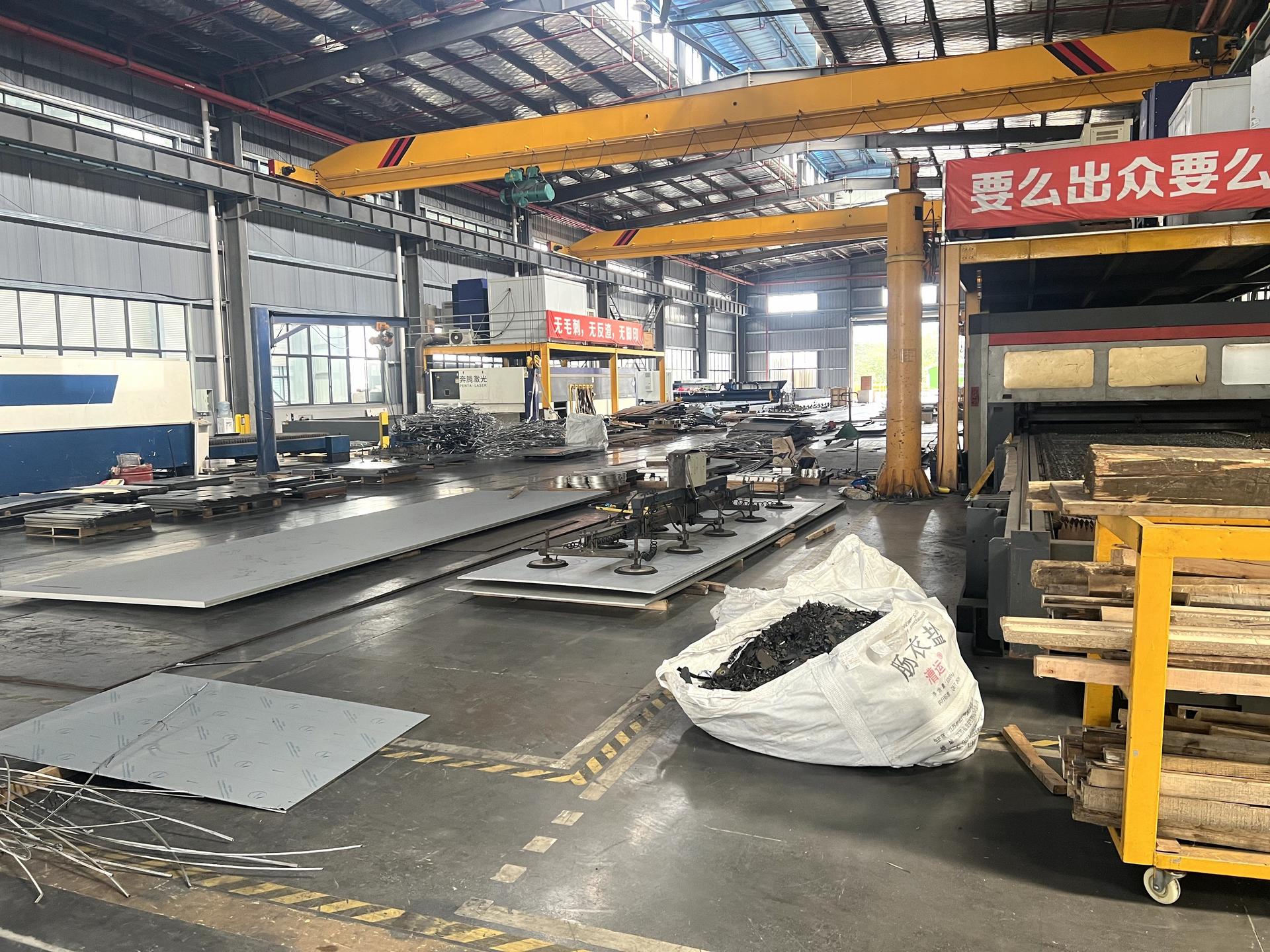Stainless steel sheet cutting and handling machinery